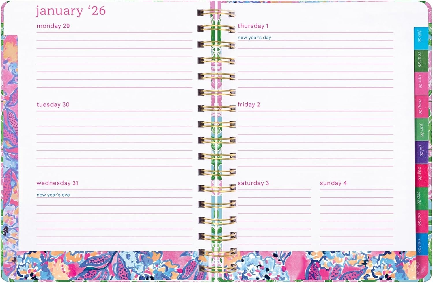 Lilly Pulitzer 17 Mo Jumbo Daily Planner Aug 25 - Dec 26 Weekly Monthly Agenda