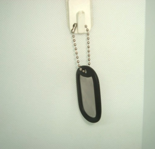 #1 one Military Dog Tag Silver Matte (Dull) Finish + 4"1n Chain + Silencer BLACK
