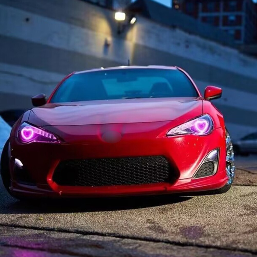 APP control Car RGB Heart LED Angel Eyes Halo Rings Headlight DRL Light Retrofit