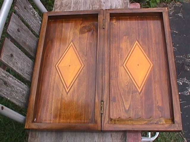 VINTAGE WOODEN FOLDING CHESS BOARD DECOR WALL ART YOU RESTORE