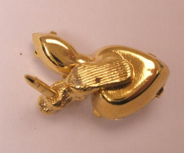 5/8" Heart Shaped Apple White Rhinestone Quality Vintage Tie Tack Lapel Pin r55