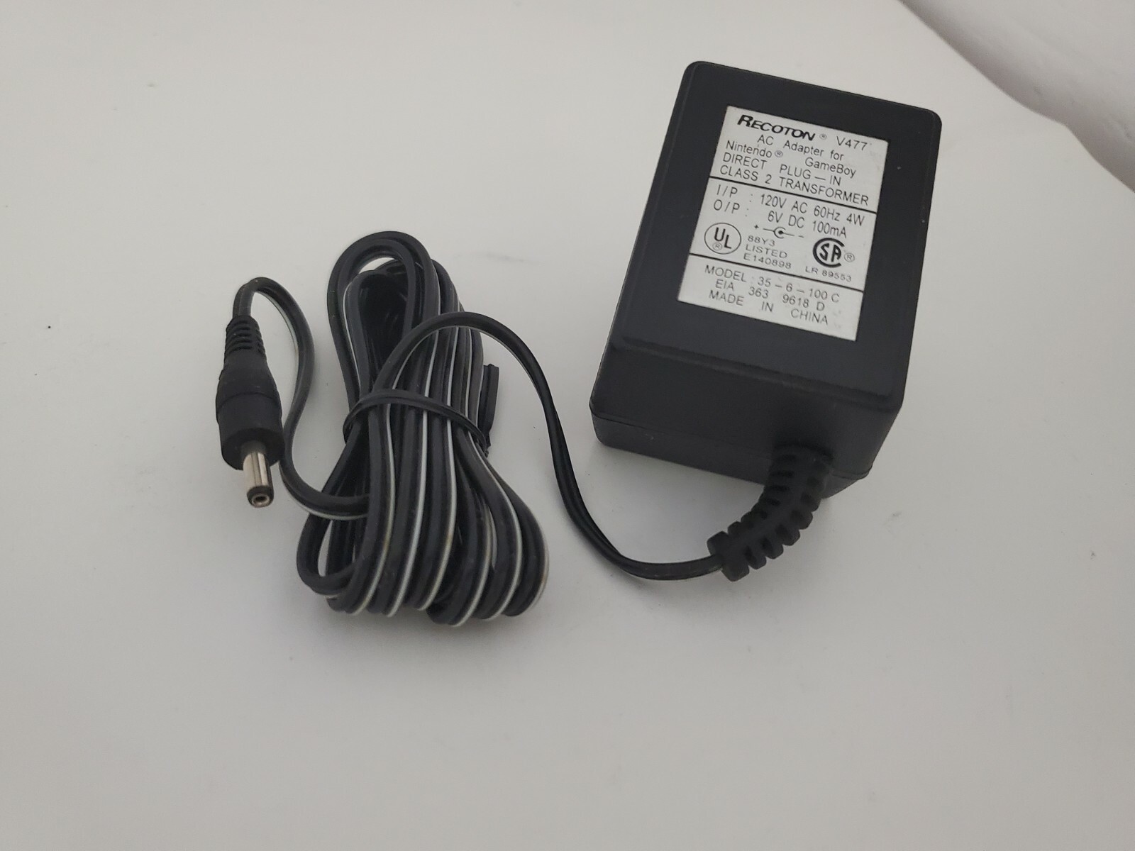 NEW Recoton 6V DC 100 mA AC Power Adapter Cord for Original Game boy Console #5V