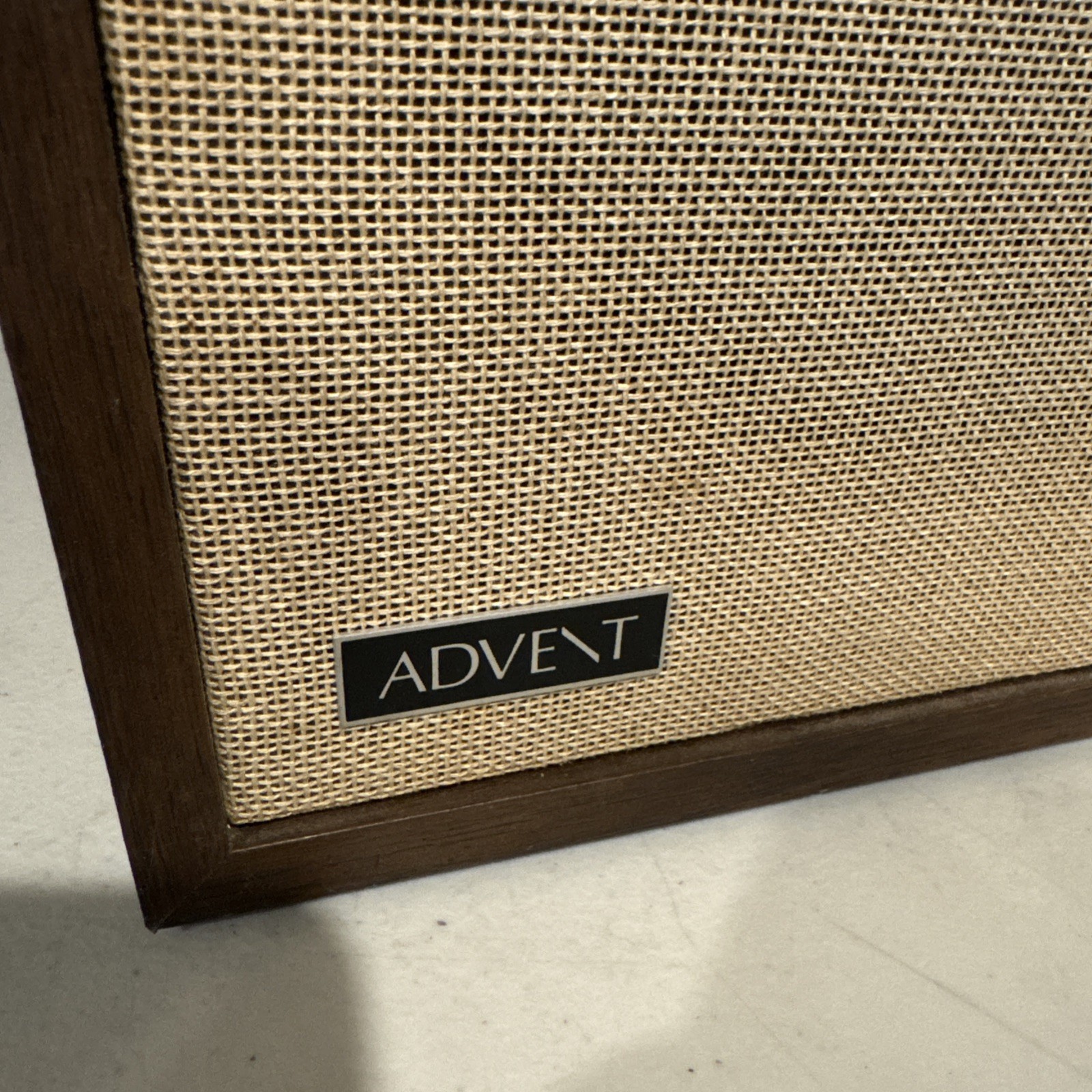 Advent /3 Bookshelf Speakers Original Grill Cloth & OG Badges - Tested