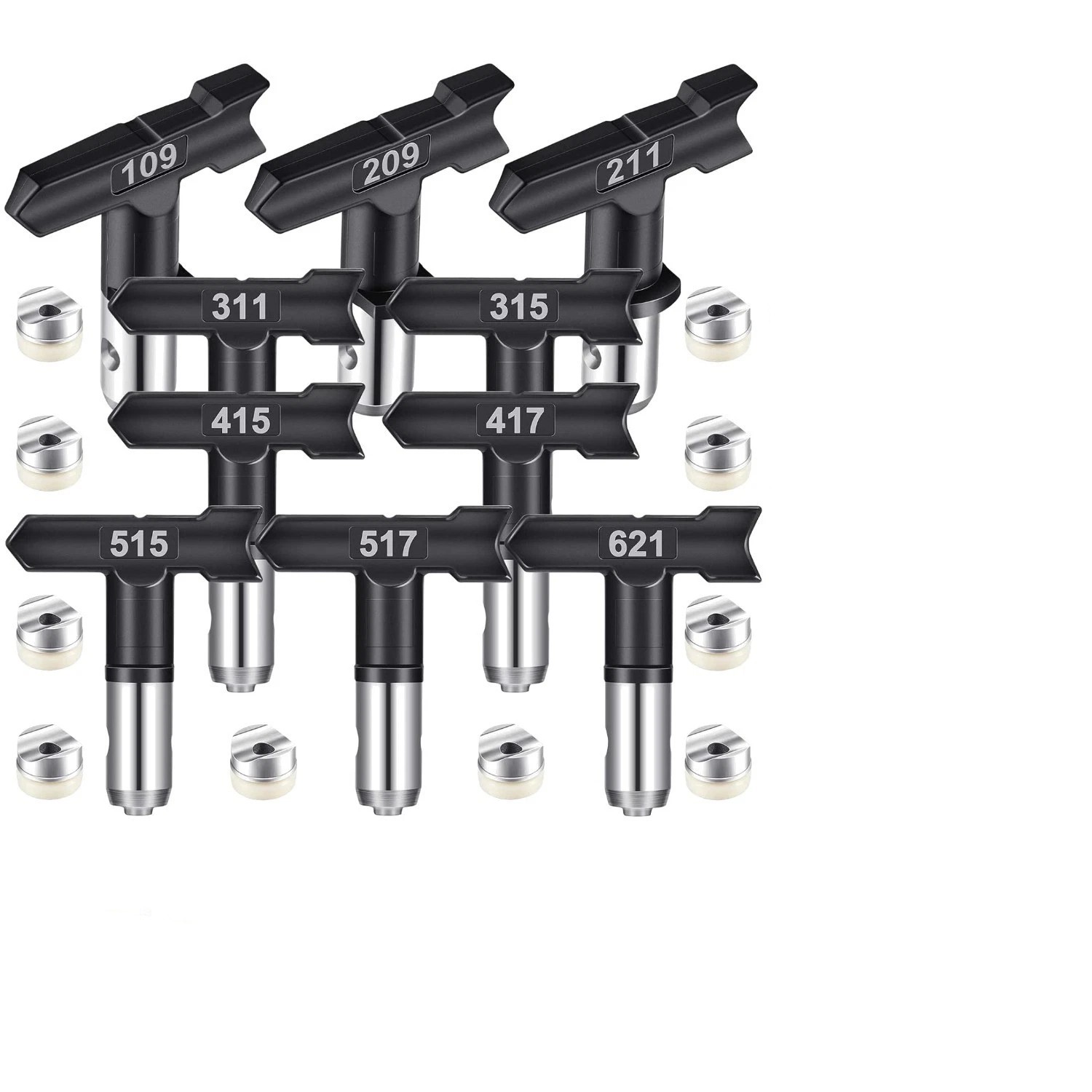 For 109-621 Series 10Pcs Reversible Spray Tips For Airless Paint Sprayer Nozzle