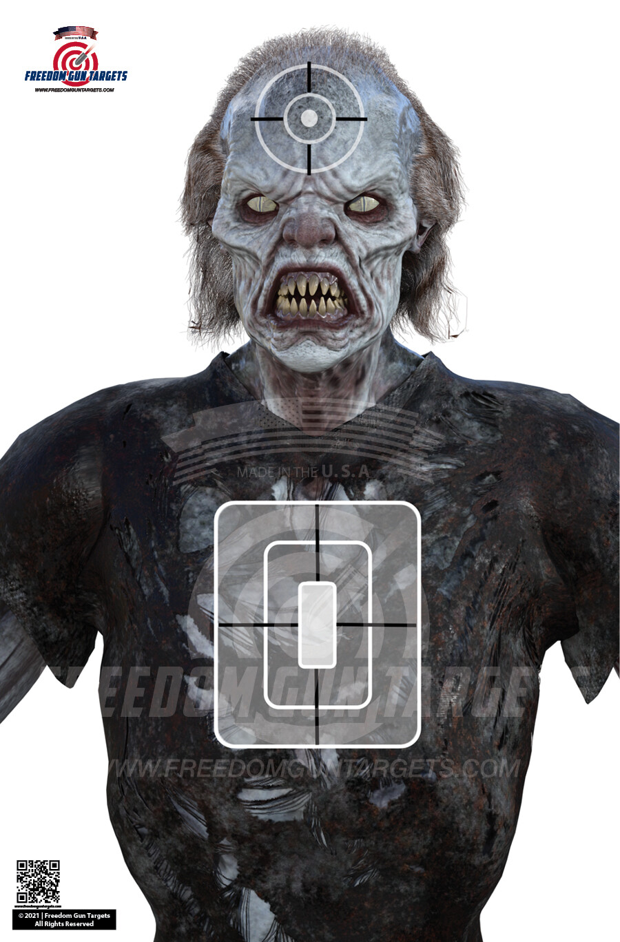 25 Paper Shooting Targets for Gun Range Rifle Handguns 3-D Angry Zombie 12x18