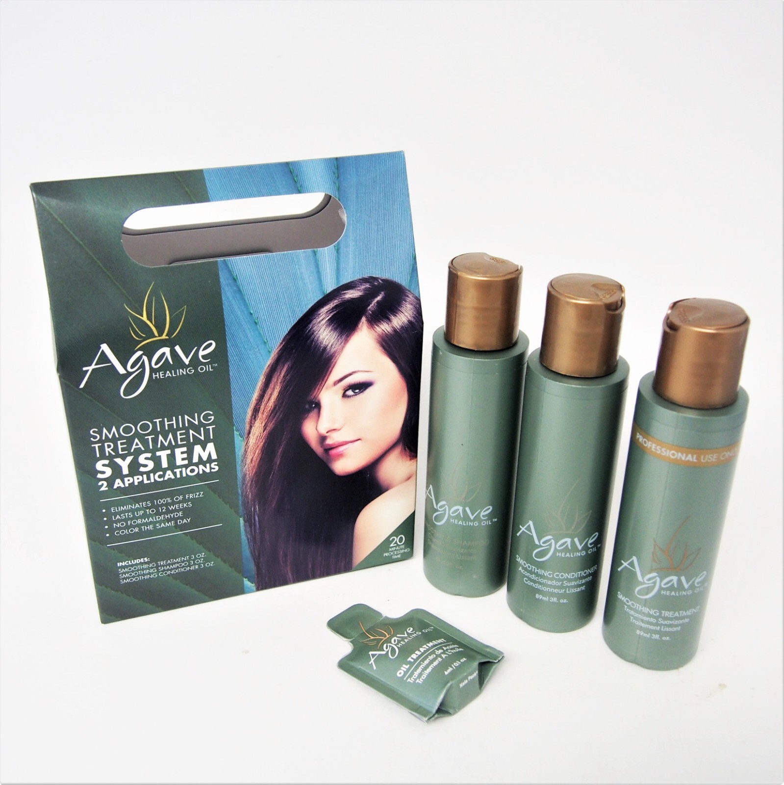 Agave Healing Oil Smoothing Treatment System - 2 APPLICATIONS KIT- FRESH!