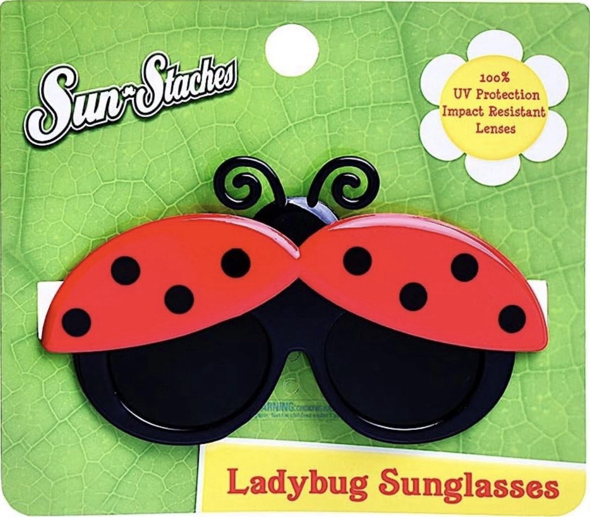 SUN-STACHES Kids One Size Lady Bug Sunglasses 100% UV Protect Impact Resistant