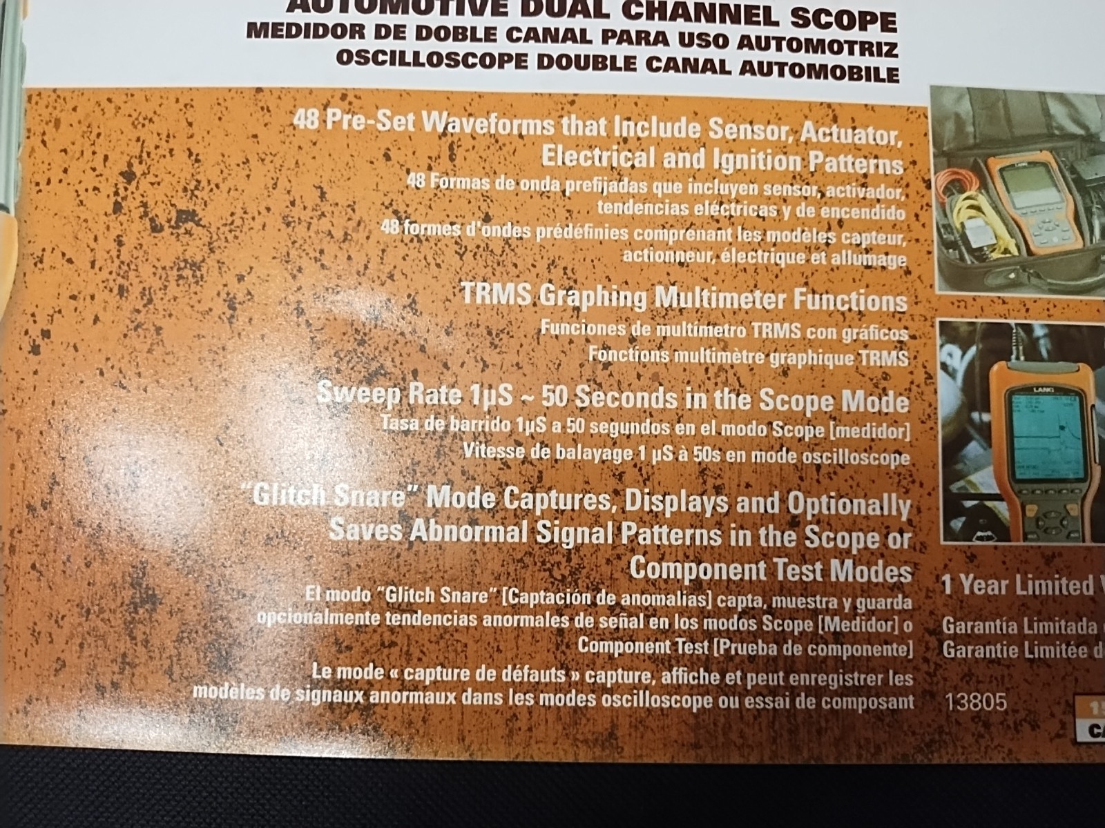 Lang Tools Automotive Dual Channel Scope / Digital Multi Meter 13805