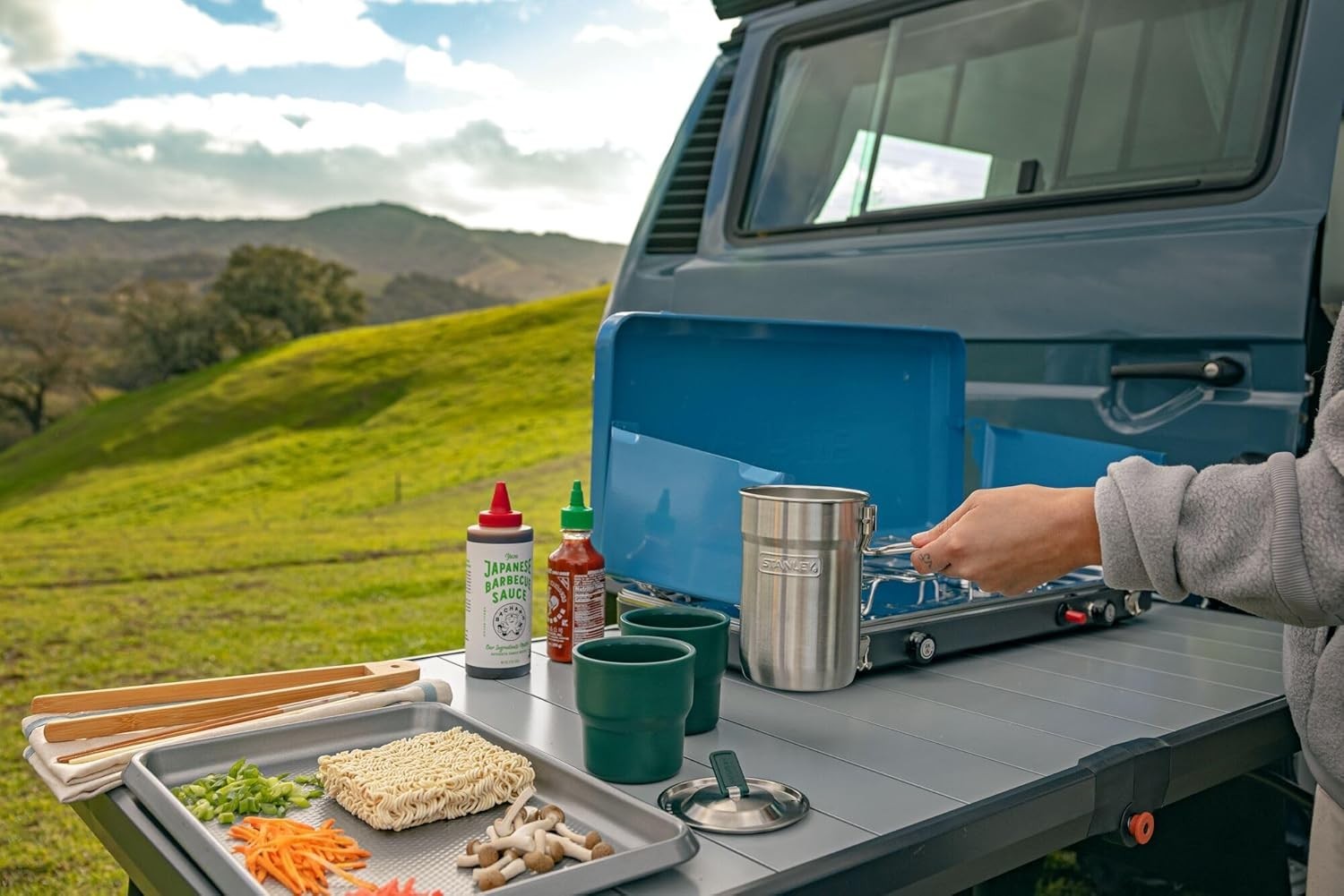 Stanley Wildfare Go 4-Piece Two Cup Stainless Steel Cookset | 32 Oz Pot and Lid