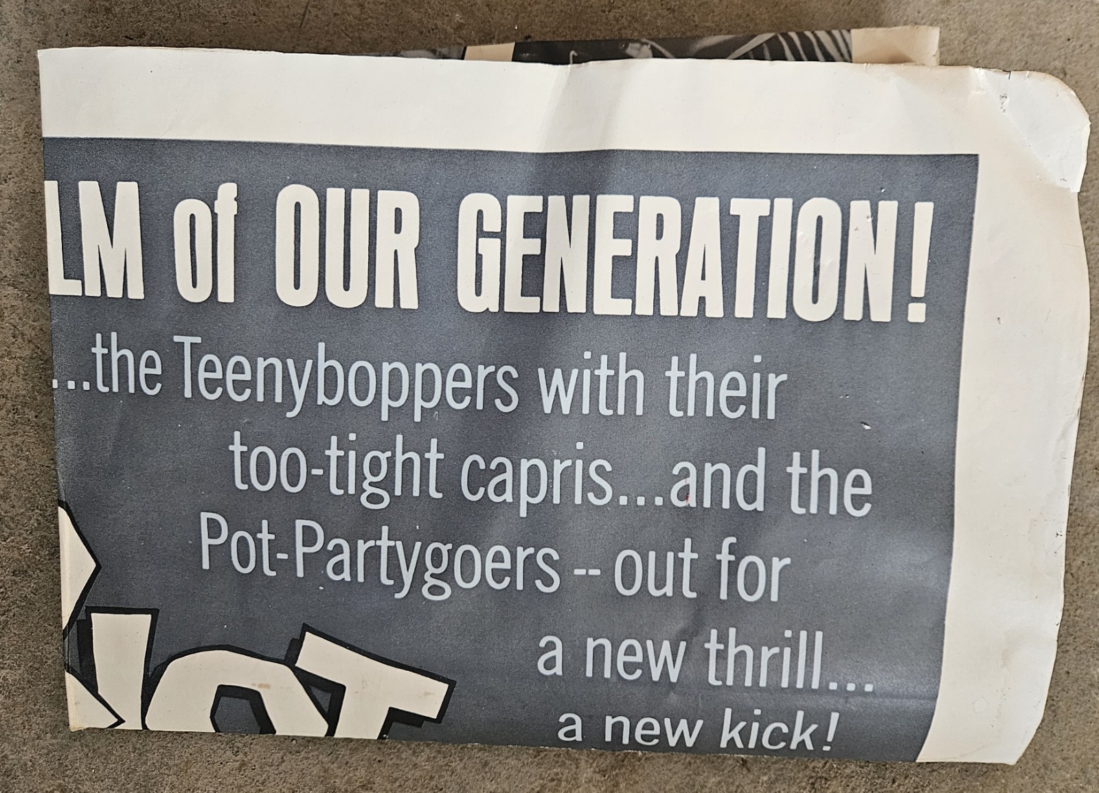 Vintage Original Riot On Sunset Strip 1967 Movie Film Poster SEE DAMAGE RARE🌴🎬