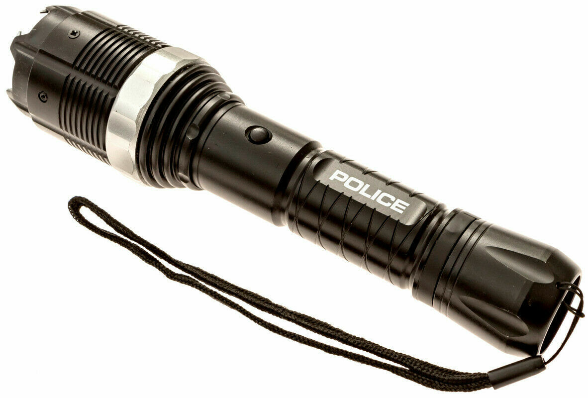 POLICE Stun Gun 8810 Max Volt Metal Self Defense Rechargeable LED Flashlight