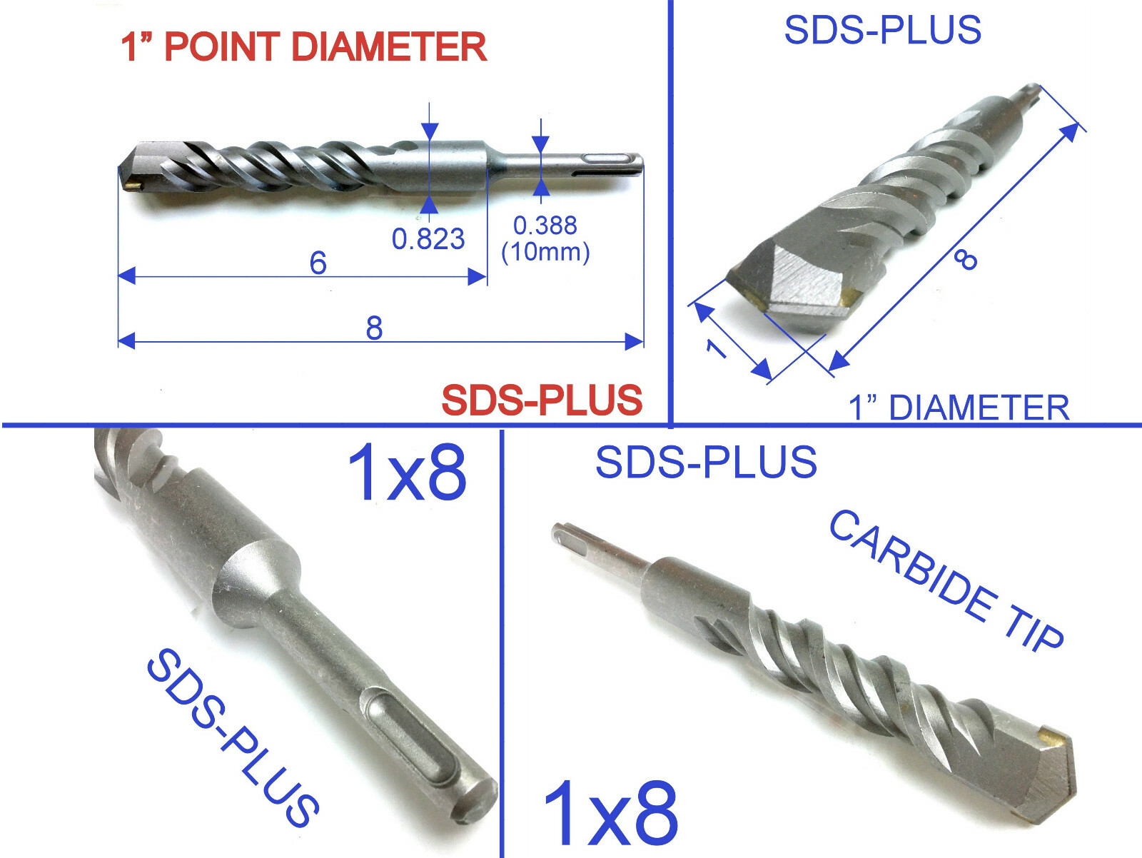 1 pc SDS Plus 1"x8" Concrete Masonry Hammer Drill Bit sct-888