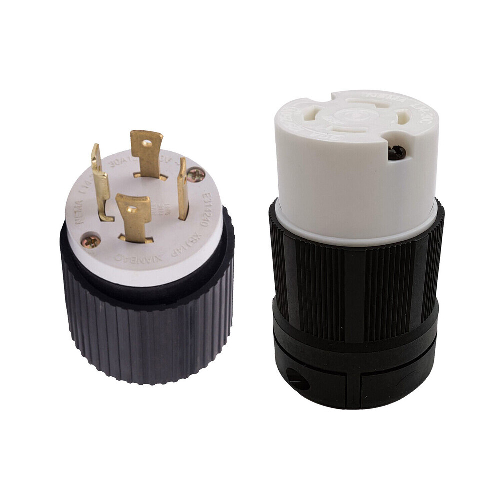 2 Pairs 30Amp 125/250V Male Female Twist Lock 4 Wire Plug Nema L14-30 Receptacle