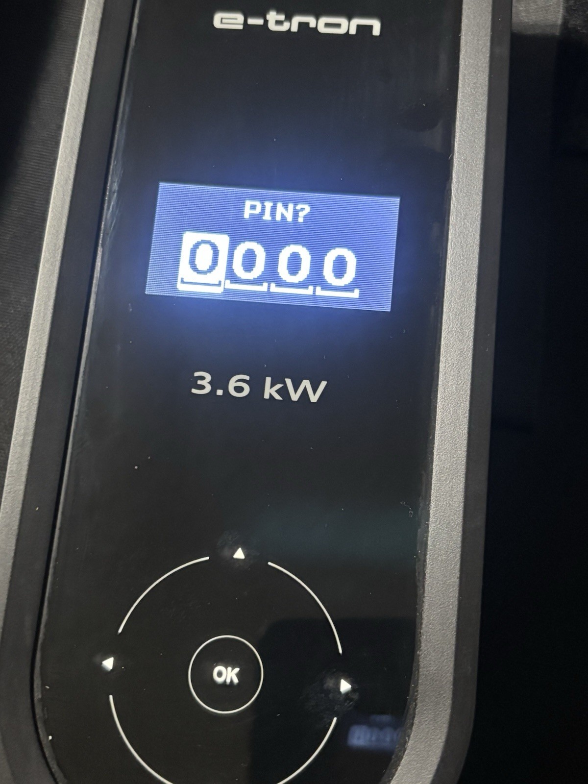 OEM Audi e-tron EV Charger 3.6kW 120V/240V = AS-IS - PIN-Locked READ BELOW