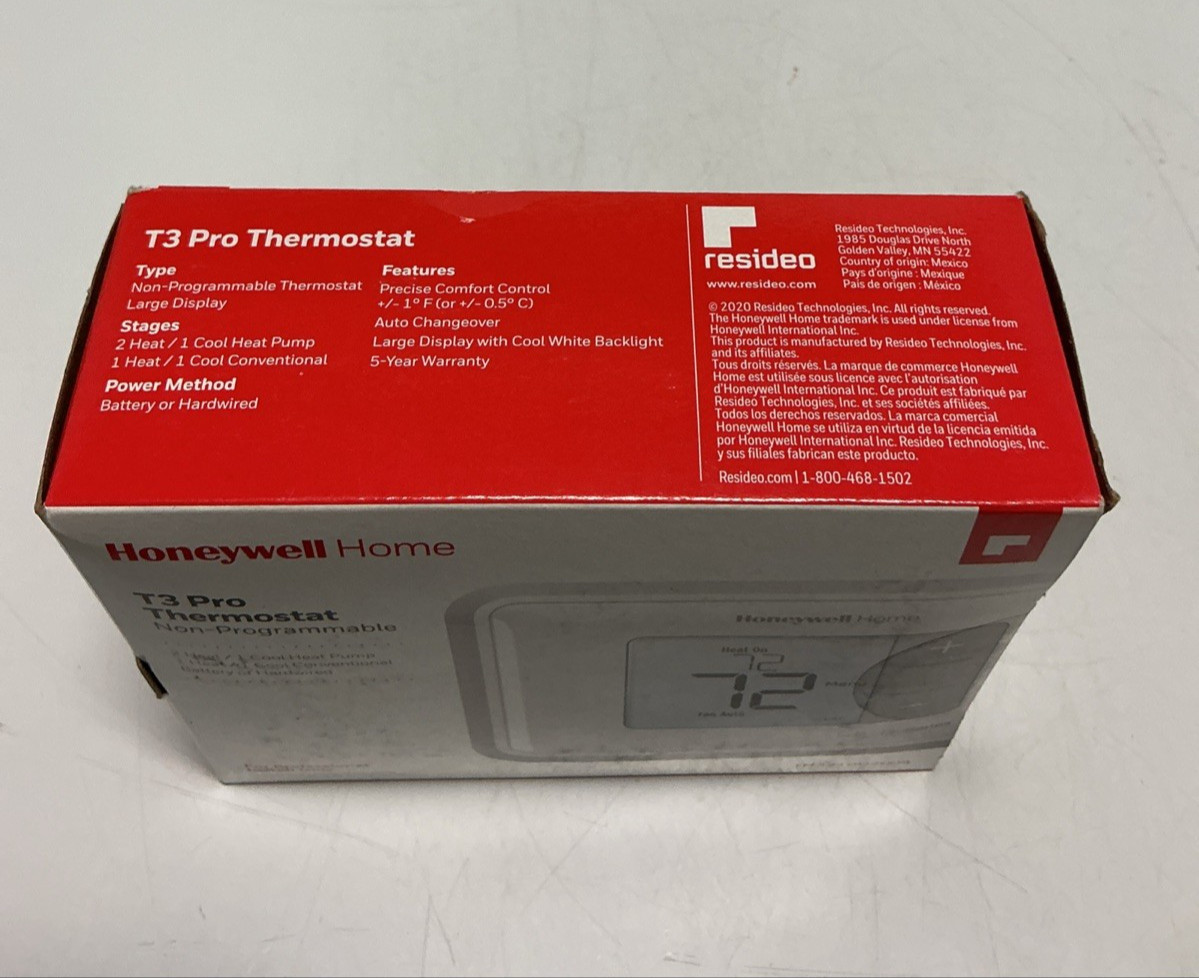 NEW, HONEYWELL, TH3210U2004, T3 NON- PROGRAMMABLE THERMOSTAT. (14H-2)