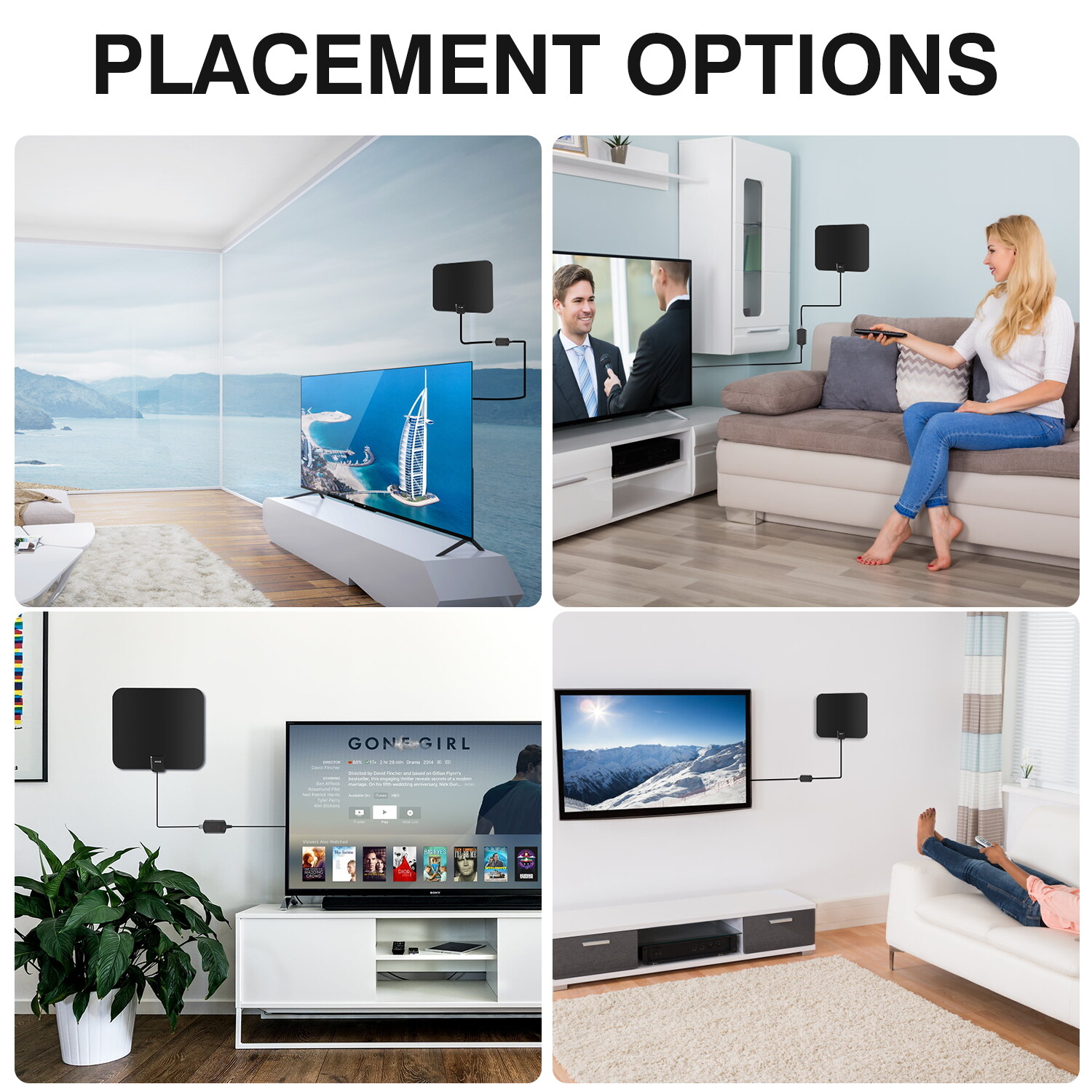 5600 Miles Digital TV Antenna Indoor HDTV Amplified Signal Booster 4K HD 1080P.