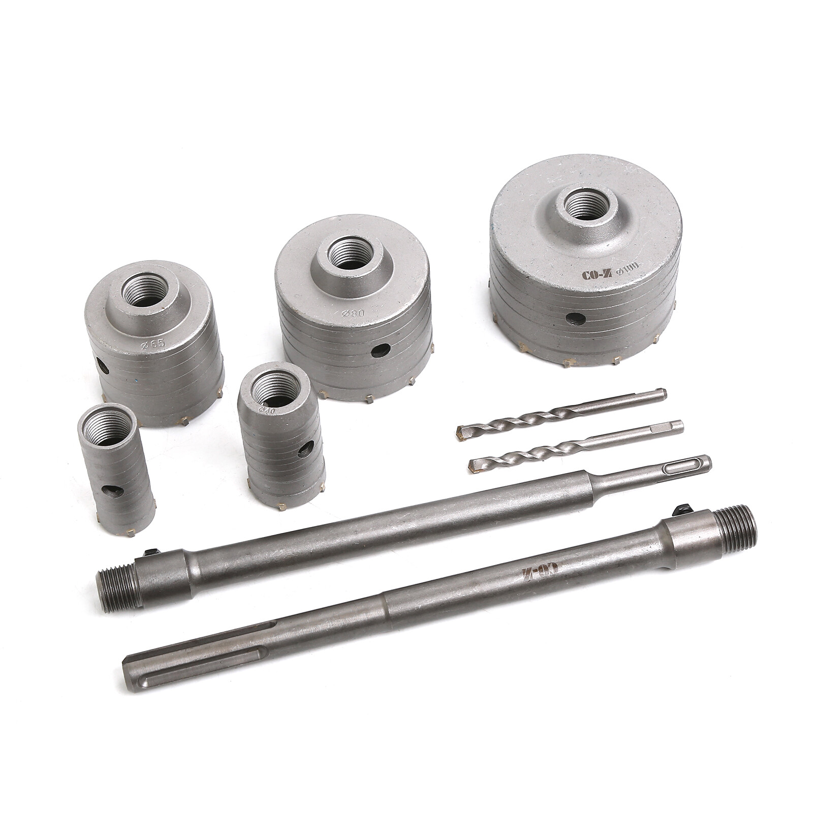 Concrete Hole Saw Set Brick /Cement Stone Wall Hole Opening Drill SDS Bits 9 PC