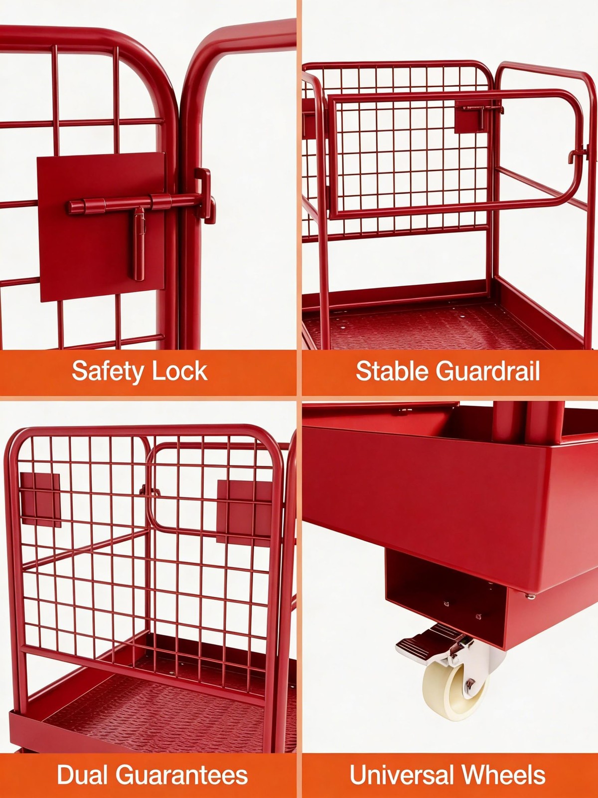 36''x36'' Forklift Work Platform Safety Cage Basket Heavy Duty 1200lbs Capacity