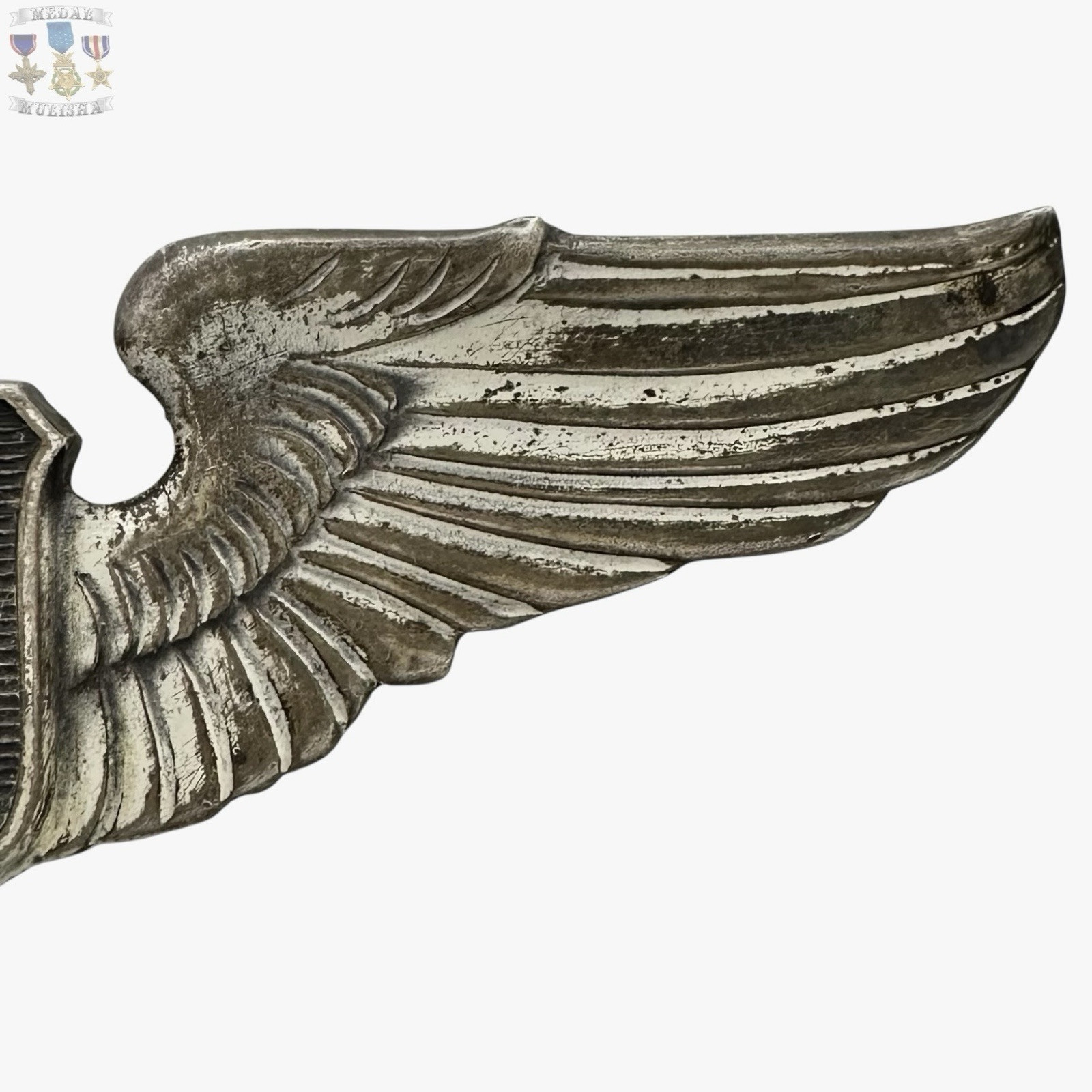 WWII USAAC SERVICE PILOT WINGS US ARMY AIR FORCES 3” SIZE STERLING WW2 #279