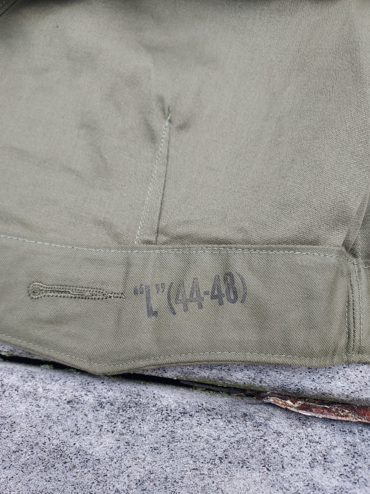 WWII WW2 US Army M1943 OD Field Jacket Hood M-1943 Hood Size Large Cutter Tag