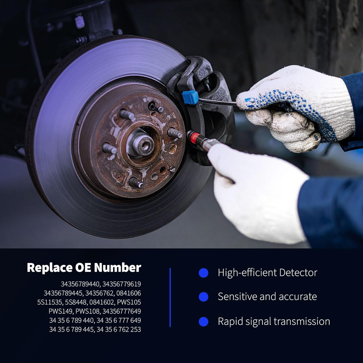 34356789440 34356789445 Front and Rear Brake Pad Wear Sensor Compatible with BMW