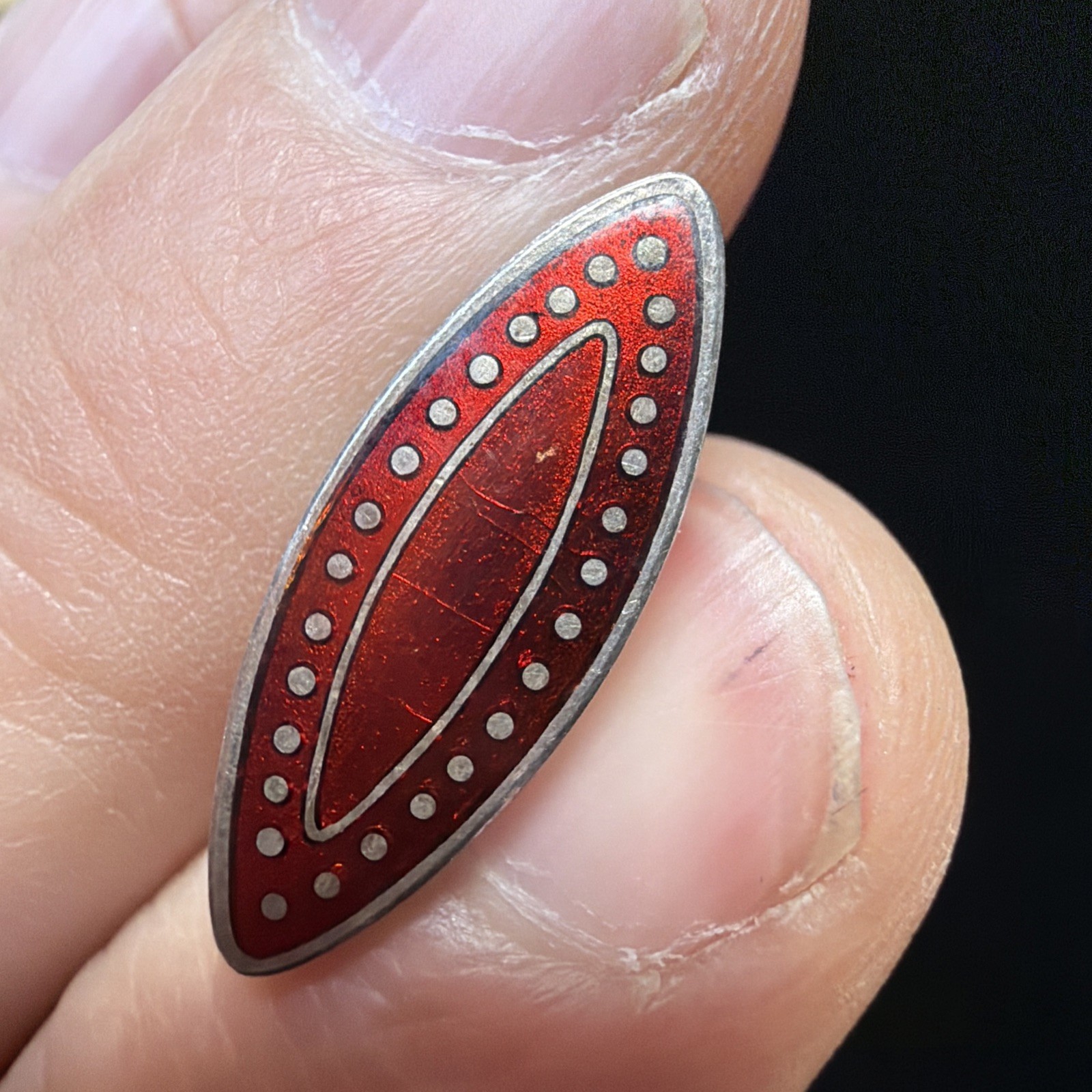 Vintage Japanese Cloisonne Enamel Sterling Silver Cufflinks Red House Palace