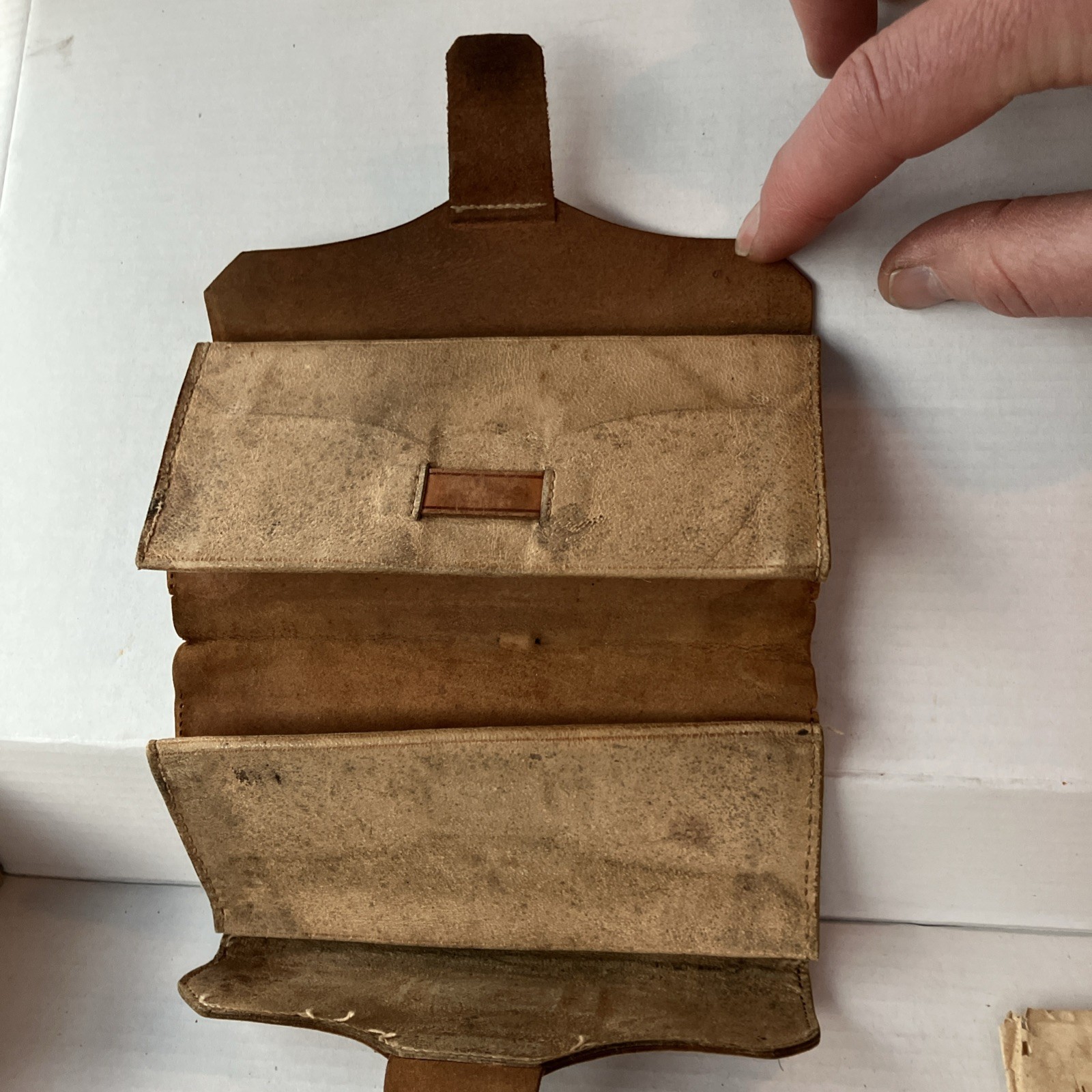 1800's Civil War Era Wallet / DOCUMENT HOLDER W/papers Dated 1833 Antique