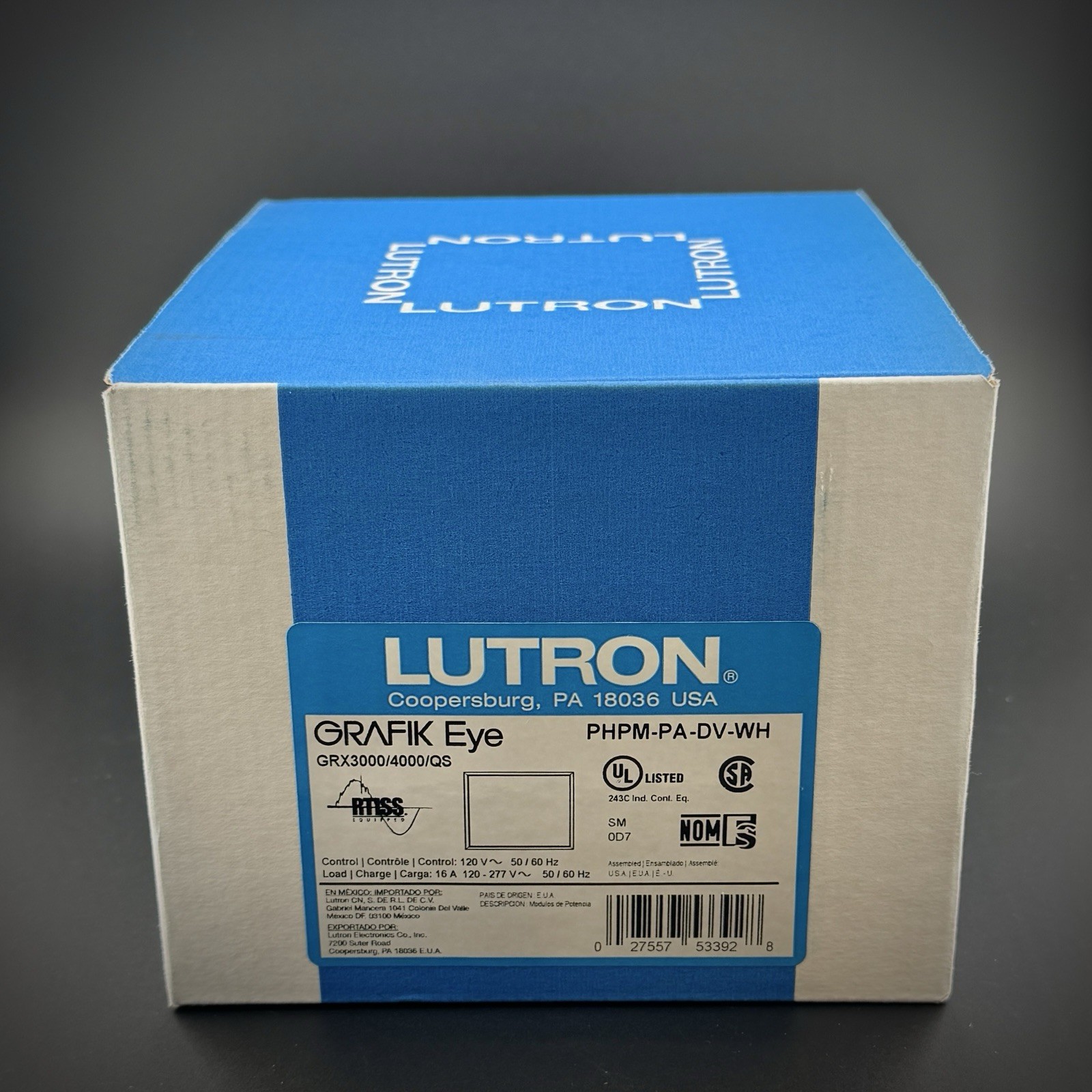 Lutron PHPM-PA-DV-WH Dimmer Power Module, 120/277V, White, Phase Control