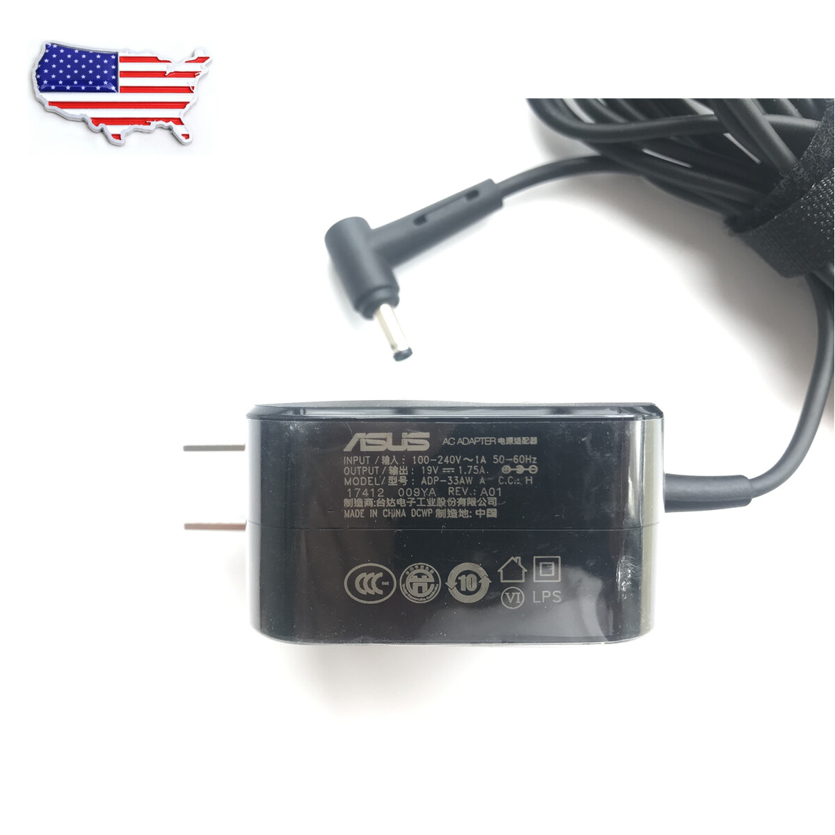 For Asus ADP-33AW AC Laptop Charger Adapter Charger Power Supply 19V 1.75A 4.0MM