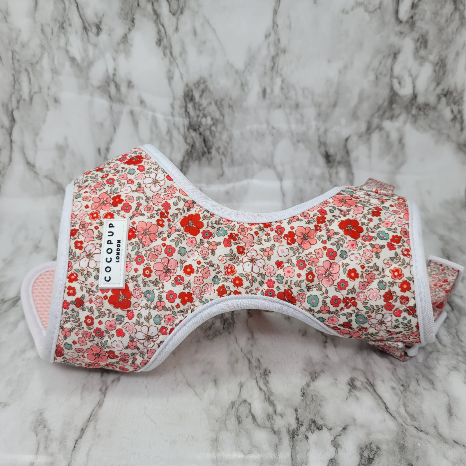 Cocopup Quilted Cute Flowers Adjustable Neck Harness Size Large