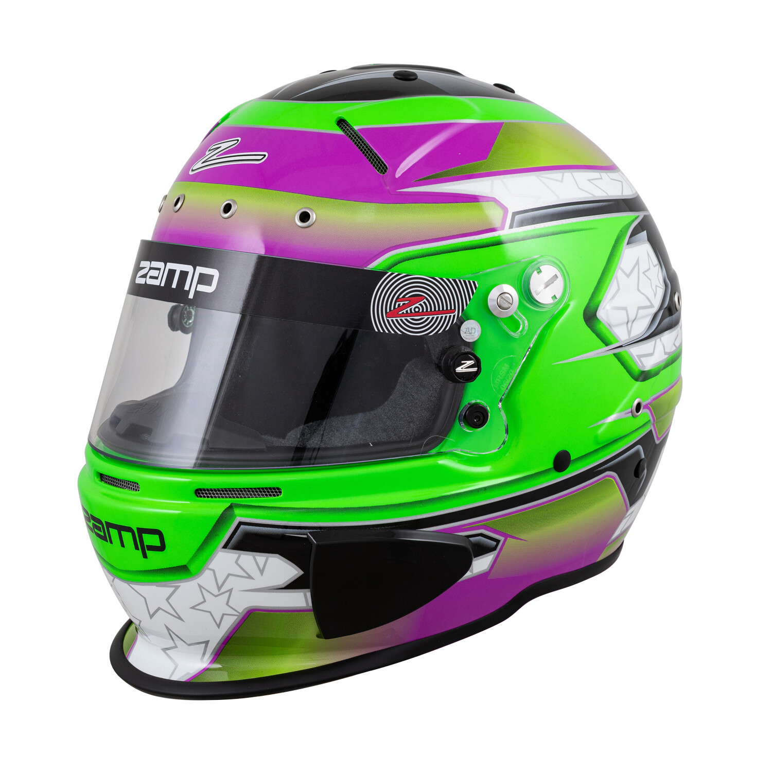 ZAMP - RZ-70E Switch Helmet - SA2020 & FIA8859 Rated - Blue Orange Green Graphic