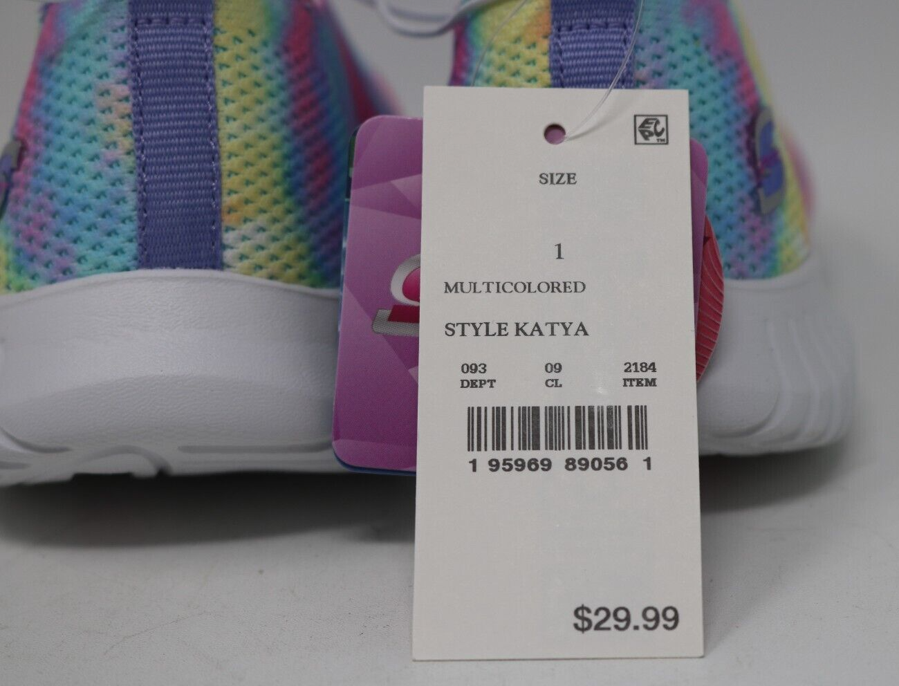 S Sport by Sketchers Katya Multicolored TYE DYE Slip On Shoes Girl's Size 1 NWB