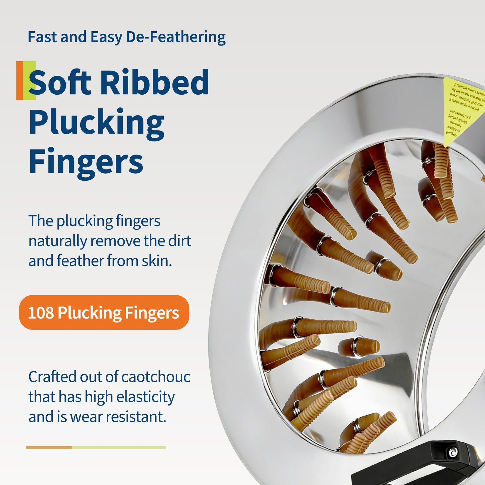 20" Chicken Plucker Machine Poultry Plucker SS Drum, 3500RPM Motor ,108 Fingers