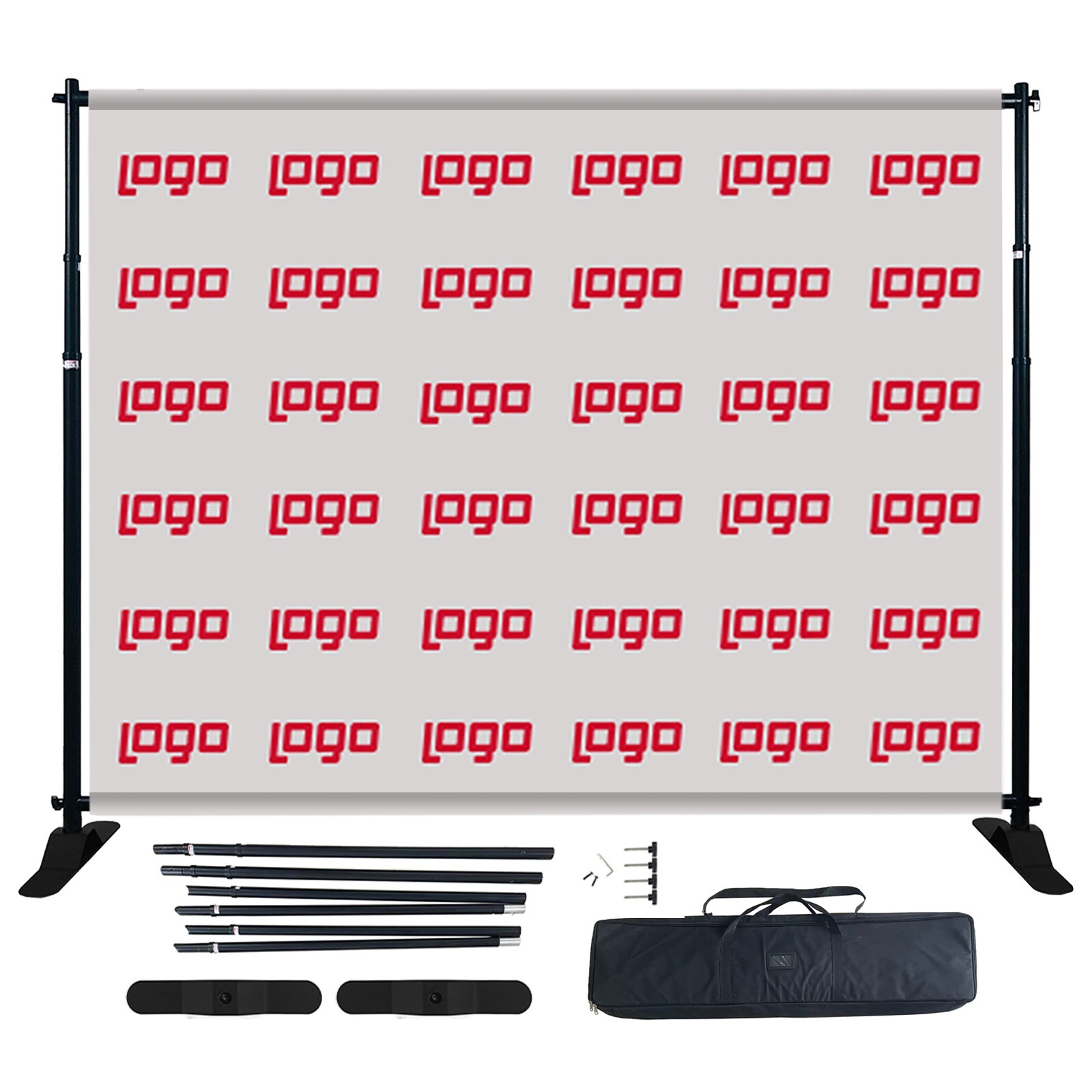 8'x10' Banner Stand Step and Repeat Adjustable Telescopic Trade Show Backdrop