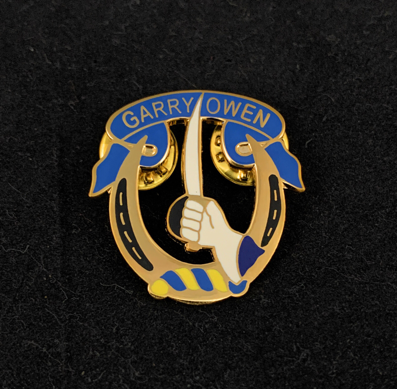 🌟7th Cavalry Regiment Garry Owen Unit Crest DUI Hat Lapel Tie Pin, Large 1-1/4"