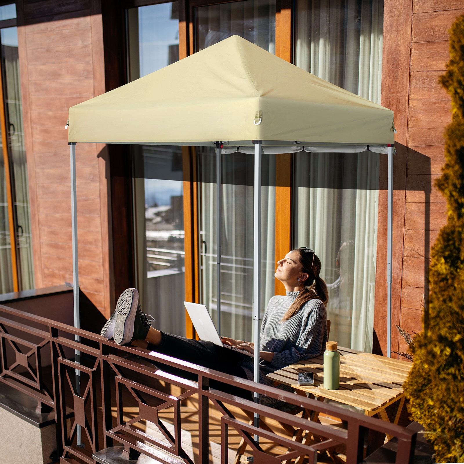 5x5ft Pop Up Canopy Tent Folding Canopy with Carry Bag,1 Sidewall With Bag