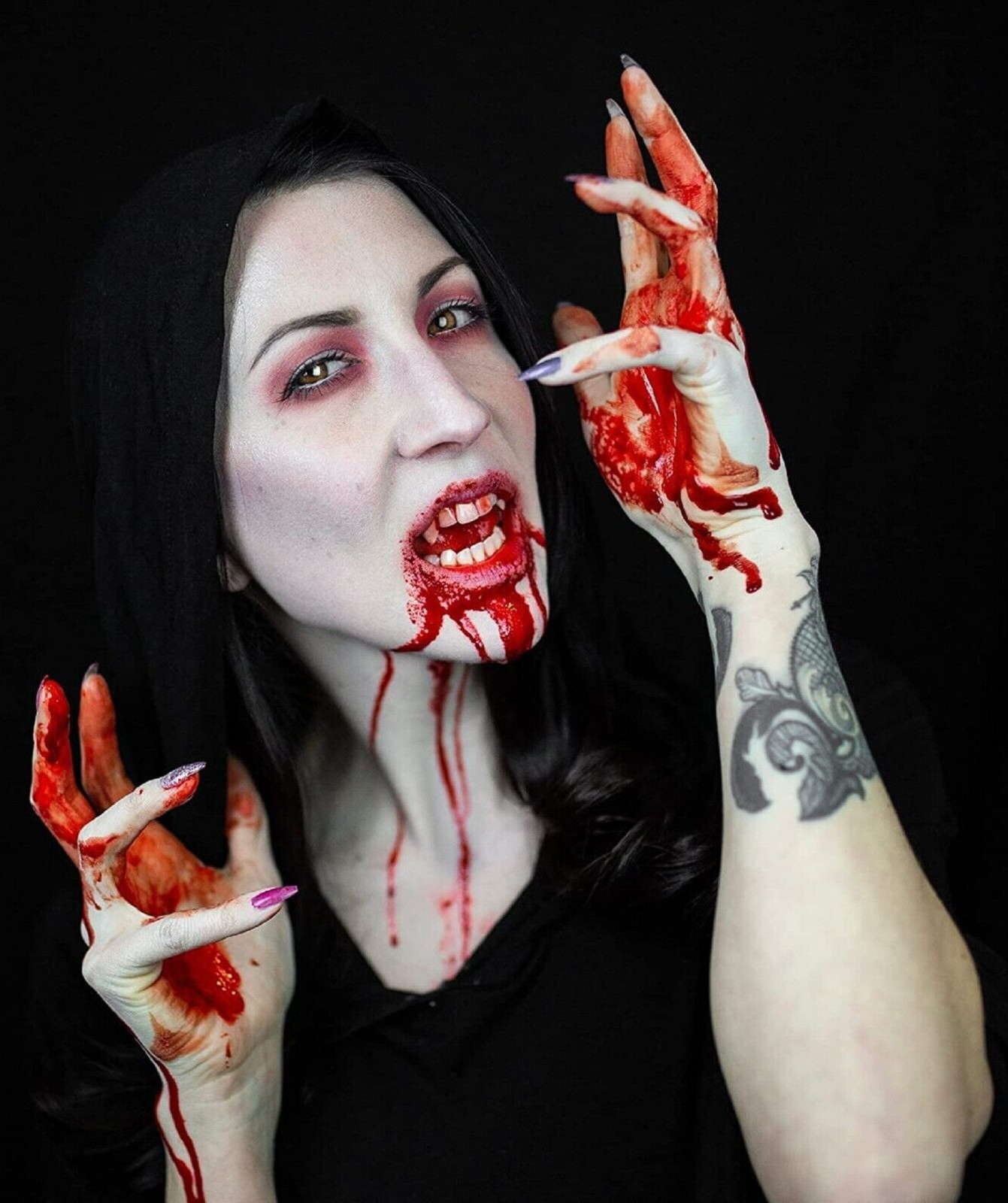 Mehron Stage Blood- Bright Arterial-Theatrical Makeup-Fake Blood With 6 Capsules