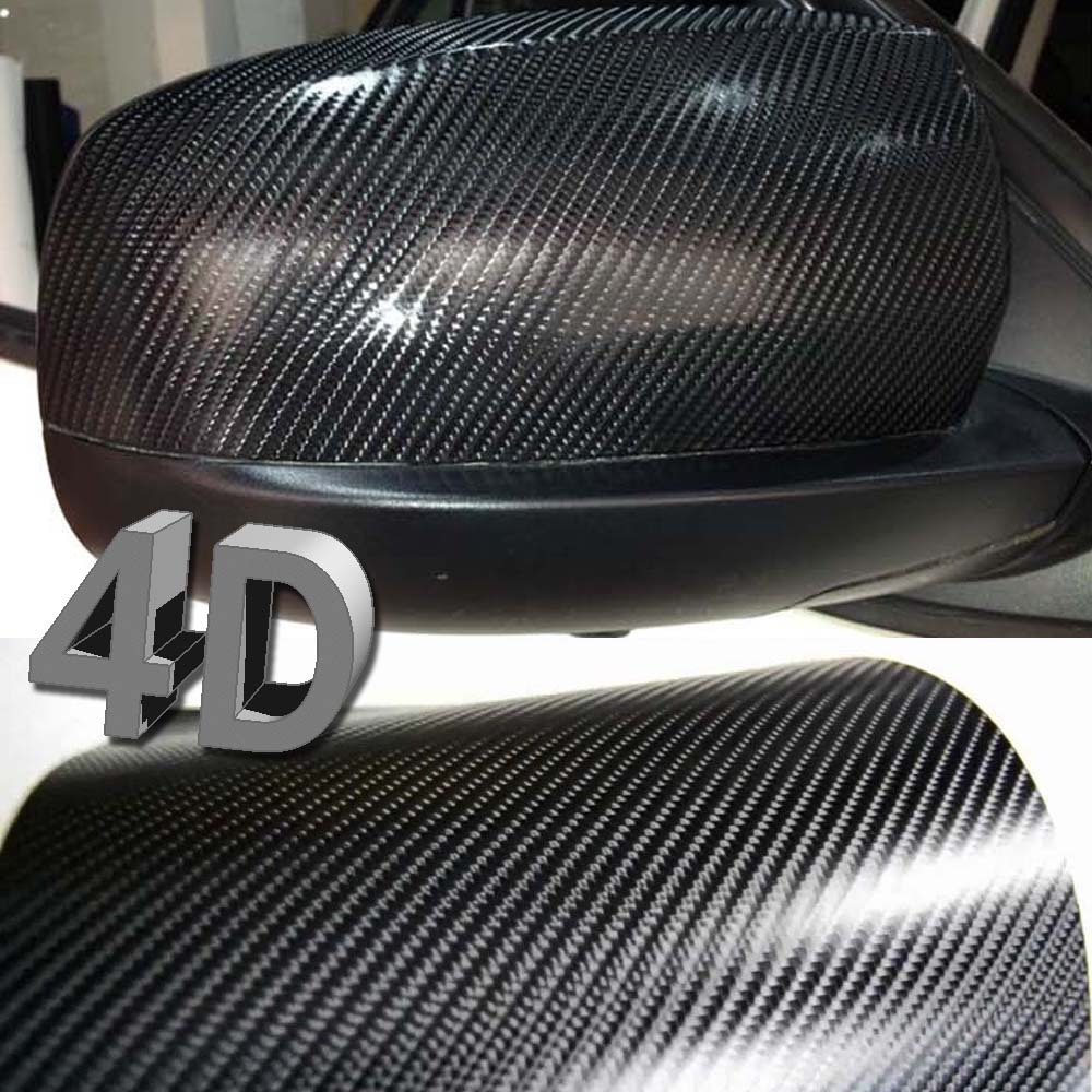 Premium 4D Gloss Carbon Fiber Vinyl Wrap Film Sticker Bubble Free Air Release