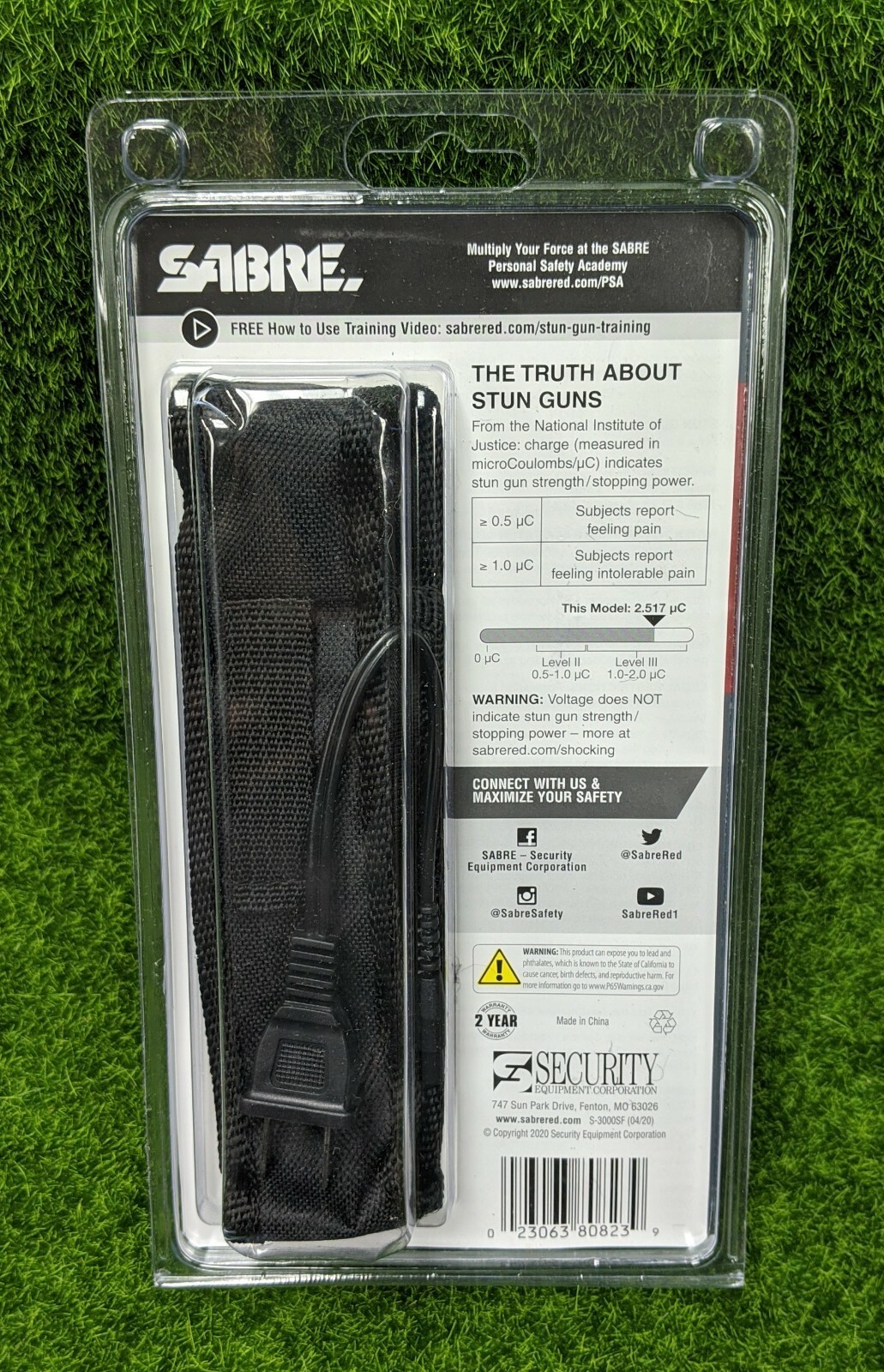 Sabre Max Strength Tactical Stun Gun LED Flashlight Self Defense - S-3000SF