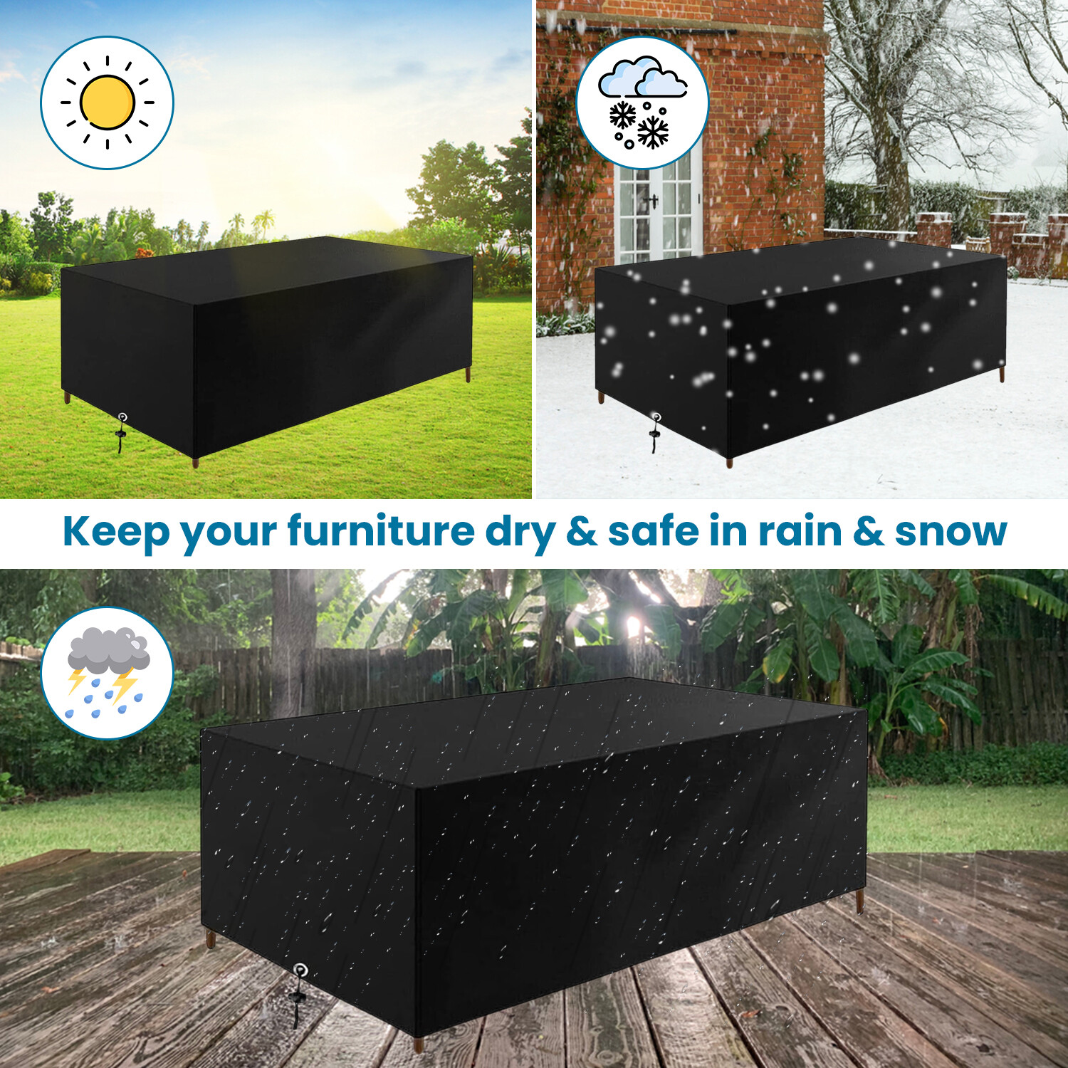 Waterproof Patio Chair Cover, Outdoor Furniture Cover for Lawn/Deck/Garden/Yard