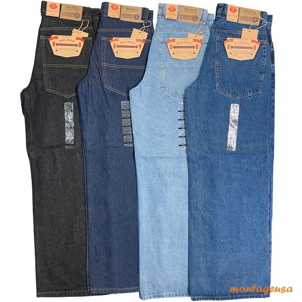 Kno Betta Men's Ultra Wide Leg Baggy Jeans Y2K Loose Fit Denim Pants Size 30-42