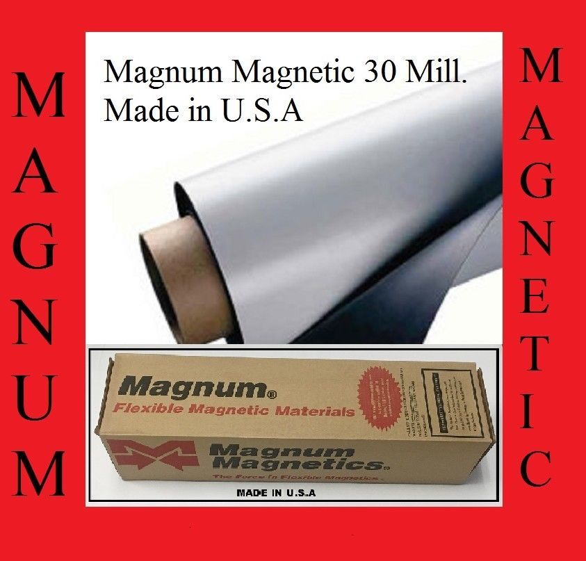 1 BLANK MAGNETIC SHEET - BEST CAR MAGNET ROLL 12" X 10 FT  - 30 MIL WHITE
