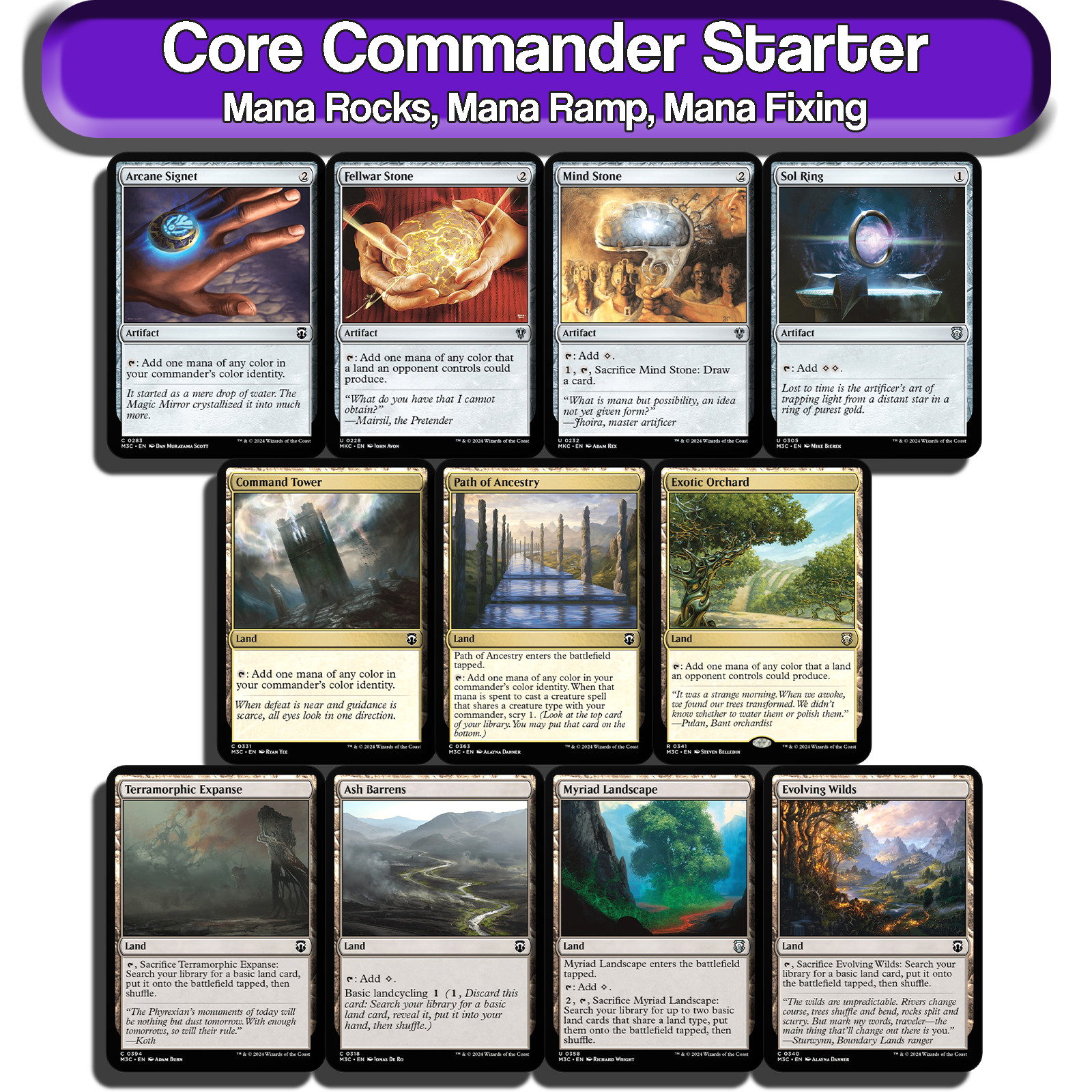 Core Commander Starter Kit MTG Bundle EDH Staples Mana Rock [Magic Starter Pack]