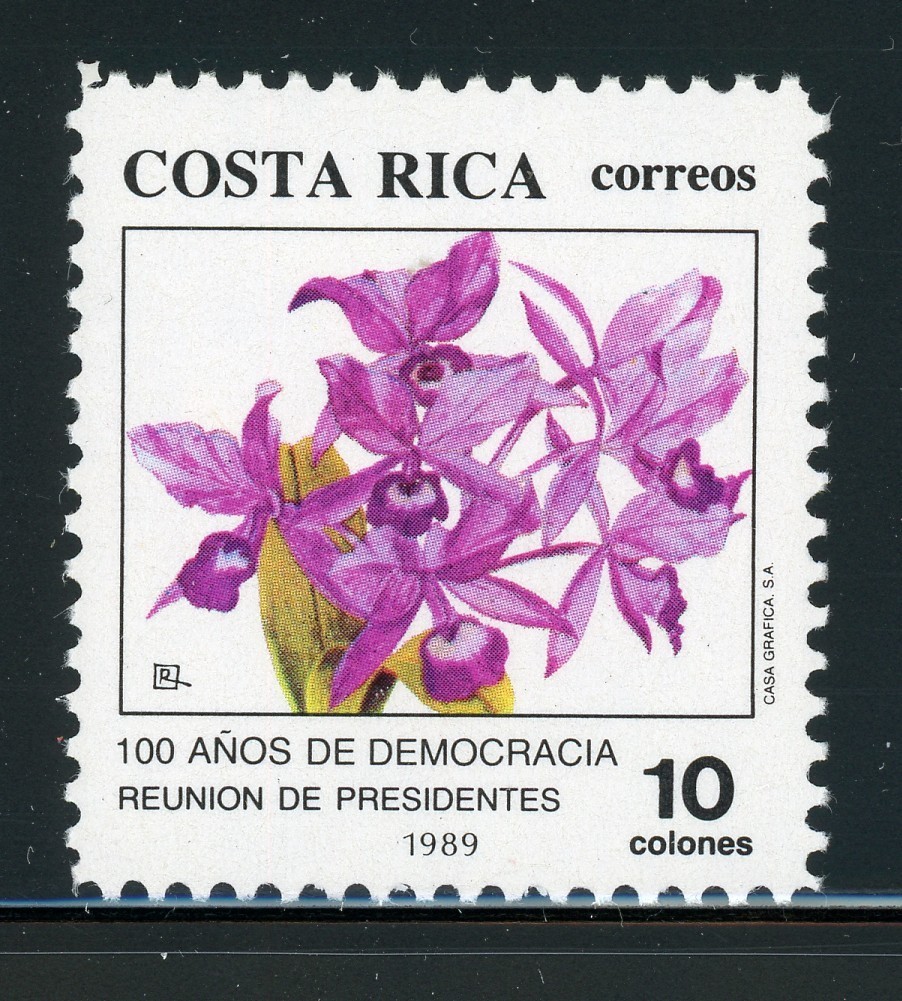 COSTA RICA MNH: Scott #420 10C Orchids Flower FLORA CV$6+