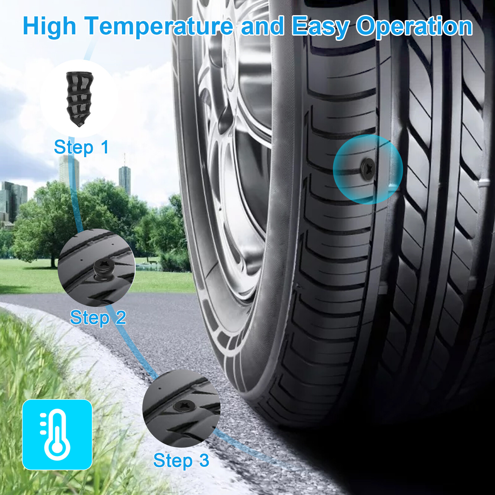 100Pcs Tire Repair Rubber Nails Tyre Puncture Repair Screws Kit with Screwdriver