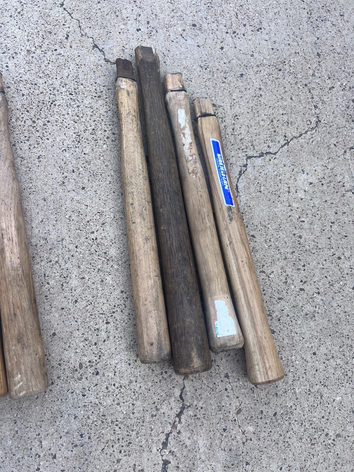 LOT of 4 Used Vaughan 12-14in Handles, Wood Turning, Repurposing, Crafting