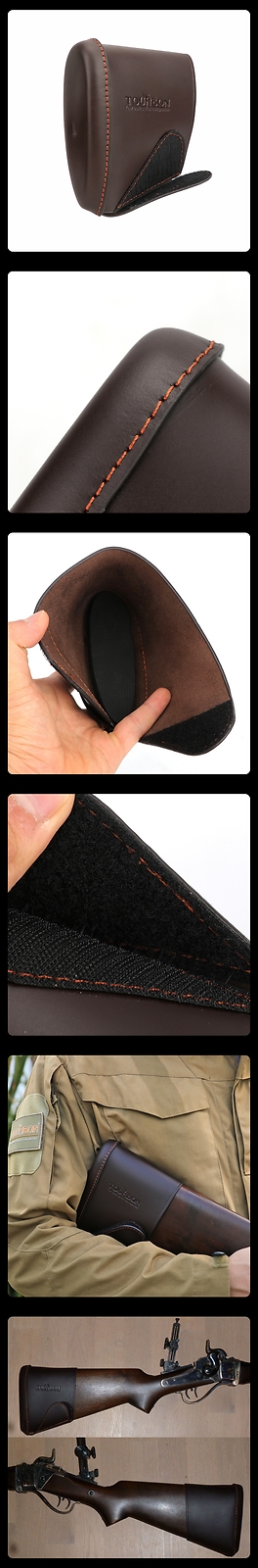 TOURBON Slip-on Buttstock Recoil Pad Full Leather Rifle Shotgun Stock Holder