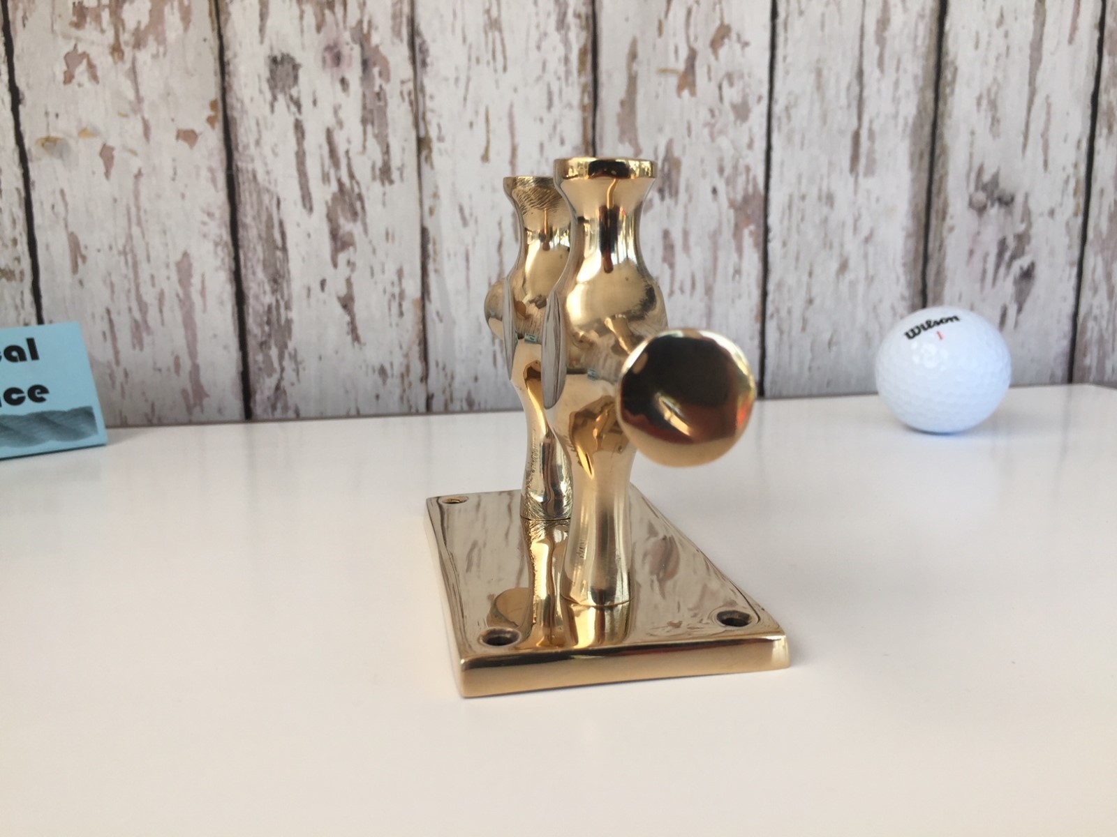 Large Brass Double Cross Bollard Cleat - Nautical Marine Boat Dock Chock -Handle