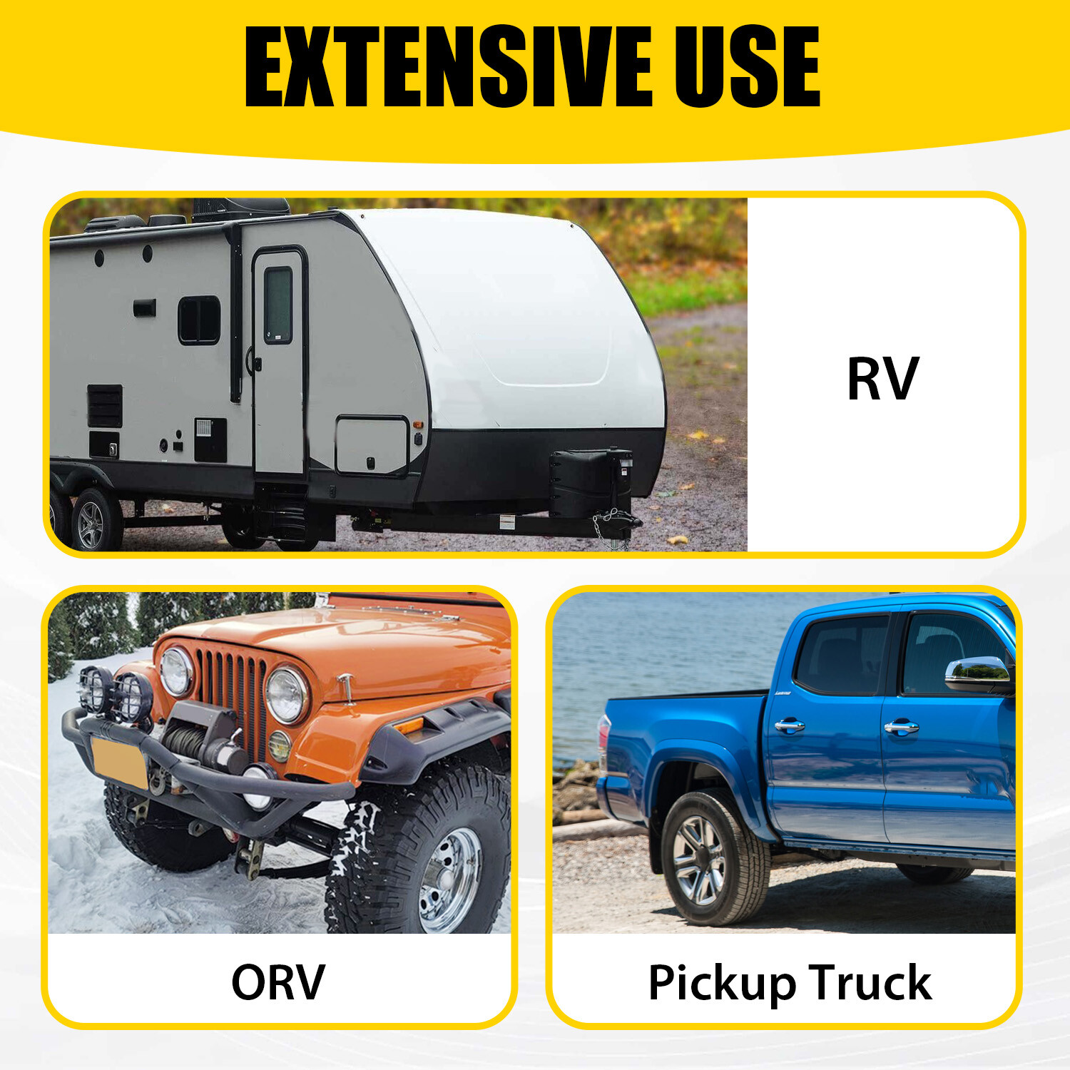 Adjustable Tow Bar 5500lbs w/Safety Chain 24" to 41" Wide For Camper RV Trailer