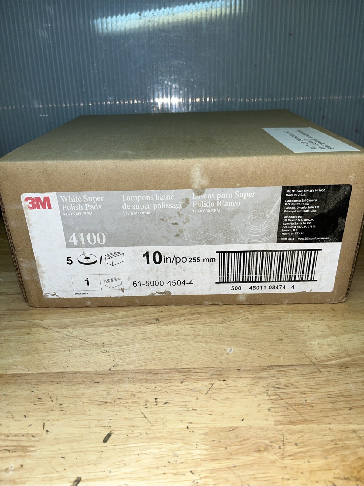 3M 4100 White Super Polish 10” Pads (Case of 5) 175-600 RPM